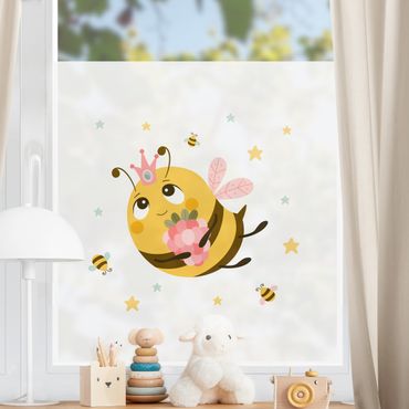 Fensterfolie - Sichtschutz - Dicke Bienenkönigin - Fensterbilder