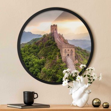 Rundes Gerahmtes Bild - Die unendliche Mauer von China