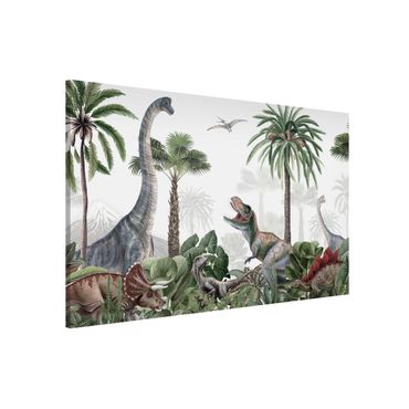 Magnettafel - Dinosauriergiganten im Dschungel - Memoboard Querformat