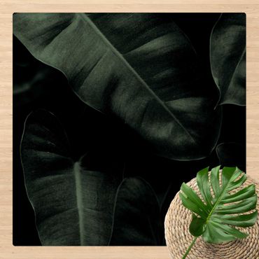 Kork-Teppich - Dschungel Blätter Dunkelgrün - Quadrat 1:1
