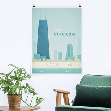 Poster - Reiseposter - Chicago - Hochformat 4:3