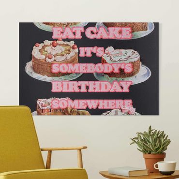 Leinwandbild - Eat Cake It's Birthday - Querformat 3:2
