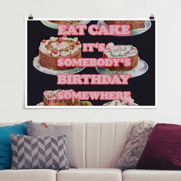Poster - Eat Cake It's Birthday - Querformat 3:2
