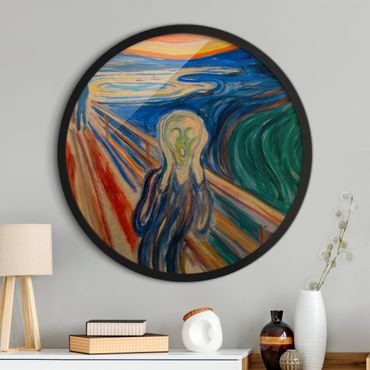 Rundes Gerahmtes Bild - Edvard Munch - Der Schrei