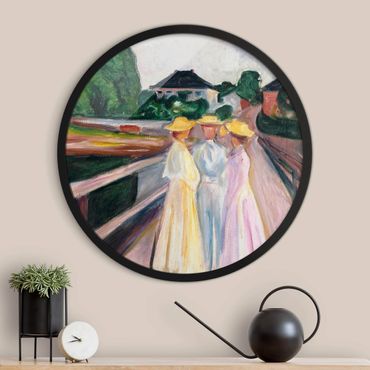 Rundes Gerahmtes Bild - Edvard Munch - Drei Mädchen