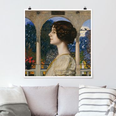 Poster - Franz von Stuck - Weibliches Portrait - Quadrat 1:1