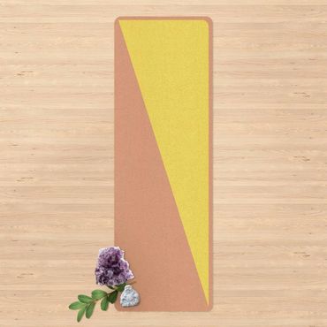 Yogamatte Kork - Einfaches Gelbes Dreieck