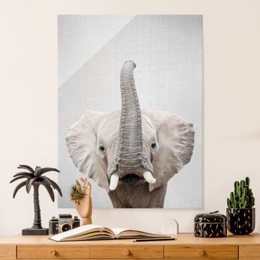 Glasbild - Elefant Ewald - Hochformat