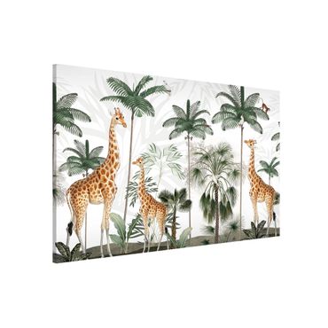 Magnettafel - Eleganz der Giraffen im Dschungel - Memoboard Querformat