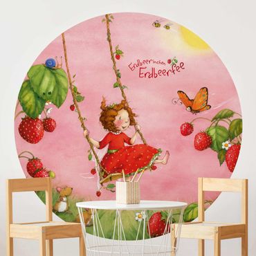 Runde Tapete selbstklebend - Erdbeerinchen Erdbeerfee - Baumschaukel