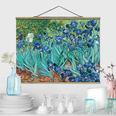Stoffbild mit Posterleisten - Vincent van Gogh - Iris - Querformat 4:3