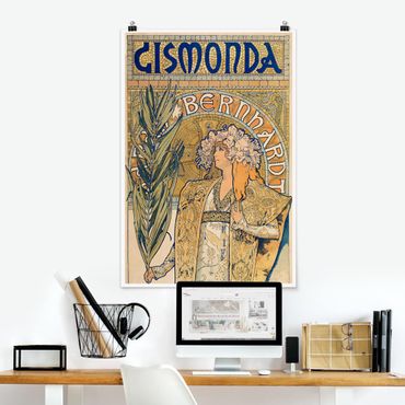Poster - Alfons Mucha - Plakat für Theaterstück Gismonda - Hochformat 3:2