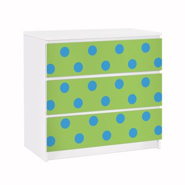 Möbelfolie für IKEA Malm Kommode - Klebefolie No.DS92 Punktdesign Girly Grün
