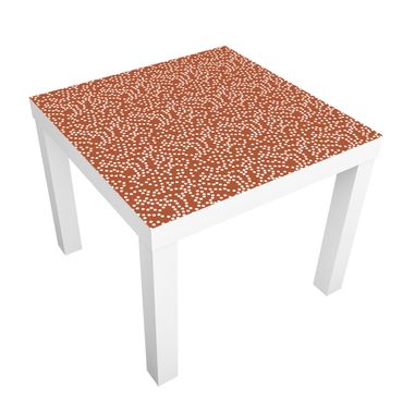 Möbelfolie für IKEA Lack - Klebefolie Aborigine Punktmuster Braun
