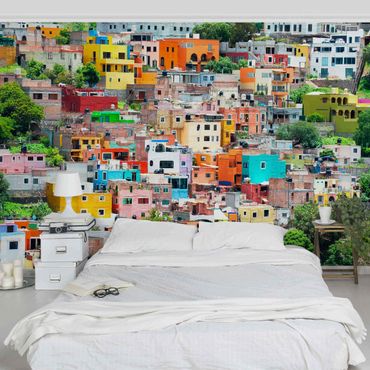 Fototapete - Farbige Häuserfront Guanajuato