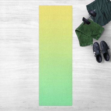 Kork-Teppich - Farbverlauf Grasgrün - Hochformat 1:3