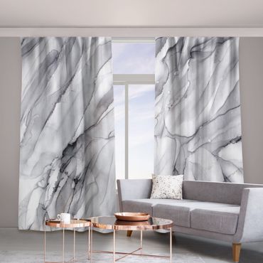 Vorhang - Felslinien in Grau