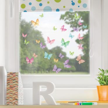 Fensterfolie Fenstersticker Kinderzimmer - Animal Club International - Set Glitzerschmetterlinge