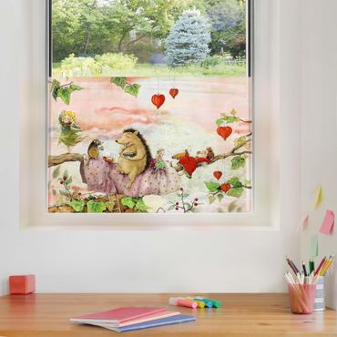Fensterfolie Sichtschutz - Erdbeerinchen Erdbeerfee - Auf dem Ast - Fensterbild