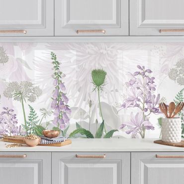 Küchenrückwand - Fingerhut in zarter Blumenwiese