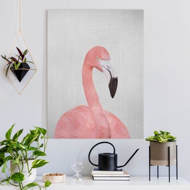 Leinwandbild - Flamingo Fabian - Hochformat 3:4