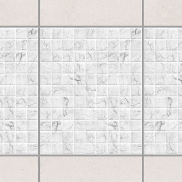 Fliesen Bordüre - Mosaikfliese Mamoroptik Bianco Carrara 20x25 - Fliesensticker Set