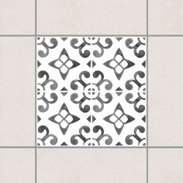 Fliesenaufkleber - Grau Weiß Muster Serie No.5