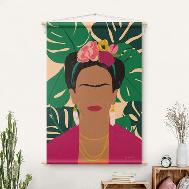 Wandteppich - Frida tropische Collage - Hochformat 2:3