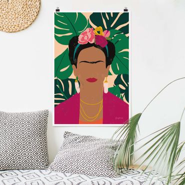 Poster - Frida Kahlo tropische Collage - Hochformat 2:3