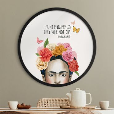 Rundes Gerahmtes Bild - Fridas Gedanken - Blumen