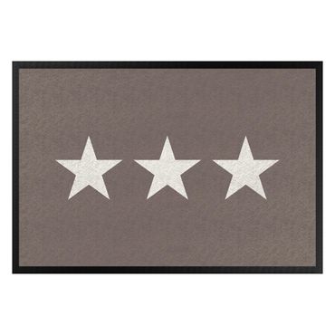 Fußmatte - Drei Sterne graubraun weiß
