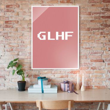 Glasbild - Gaming Kürzel GLHF - Hochformat