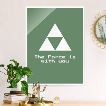 Glasbild - Gaming Symbol The Force is with You - Hochformat