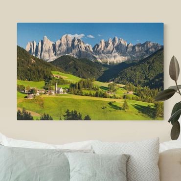 Leinwandbild Natur - Geislerspitzen in Südtirol - Querformat 3:2