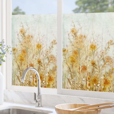 Fensterfolie - Sichtschutz - Gelbe Wilde Blumenwiese - Fensterbilder