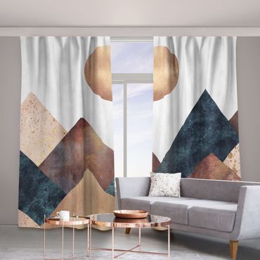 Vorhang - Geometrische Berge Bronze