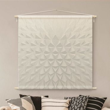 Wandteppich - Geometrisches Muster 3D Effekt - Quadrat 1:1