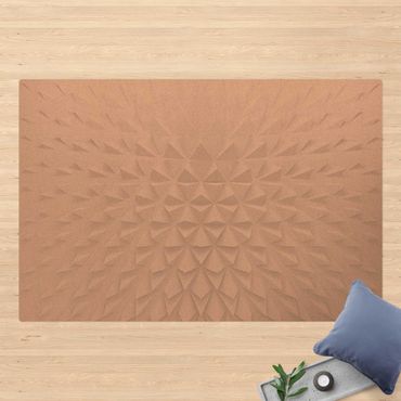 Kork-Teppich - Geometrisches Muster 3D Effekt - Querformat 3:2