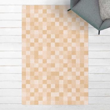 Kork-Teppich - Geometrisches Muster Mosaik Gelb - Hochformat 2:3