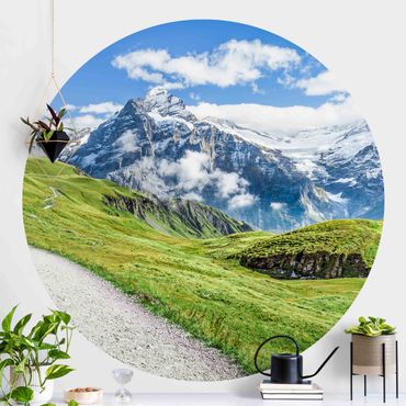 Runde Tapete selbstklebend - Grindelwald Panorama