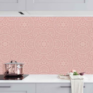 Küchenrückwand - Große Mandala Muster in Altrosa II