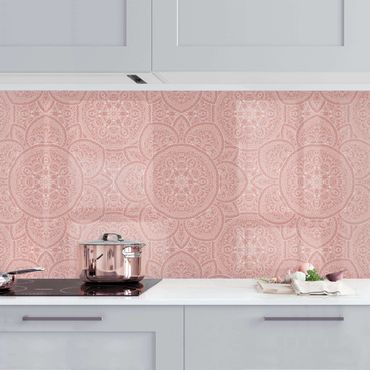 Küchenrückwand - Große Mandala Muster in Altrosa