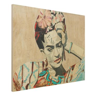 Holzbild -Frida Kahlo - Collage No.1- Querformat 4:3
