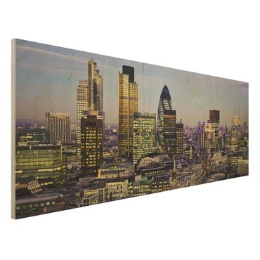 Holzbild - London City - Panorama Quer