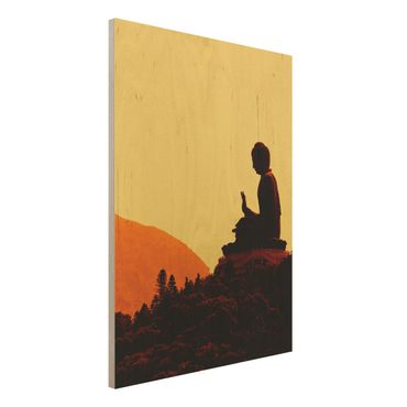 Holzbild Buddha - Resting Buddha - Hoch 3:4