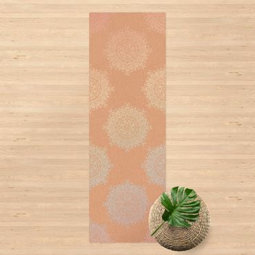 Kork-Teppich - Indisches Mandala Pastell - Hochformat 1:3