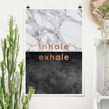 Poster - Inhale Exhale Kupfer und Marmor - Hochformat 2:3