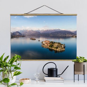 Stoffbild mit Posterleisten - Insel Isola Bella in Italien - Querformat