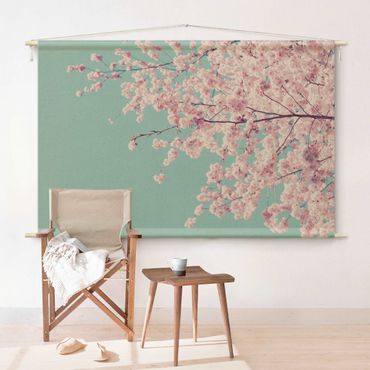 Wandteppich - Japanische Kirschblüte - Hochformat 3:2
