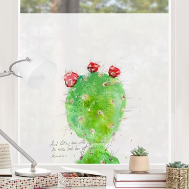 Fensterfolie - Sichtschutz - Kaktus mit Bibelvers IV - Fensterbilder